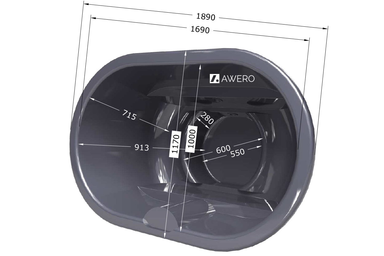 Tünnisisu ovaalne 1890x1170mm