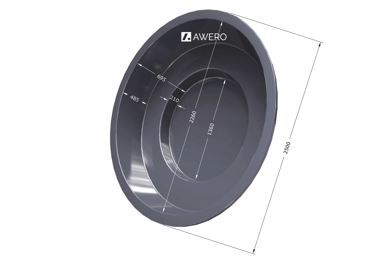 Tünnisisu ümar Ø 2500 mm