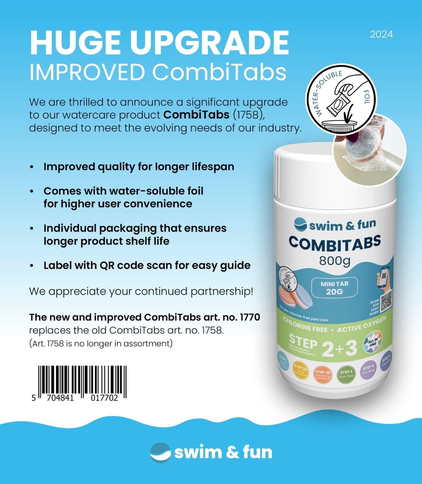 Veepuhastustabletid CombiTab  (800g)