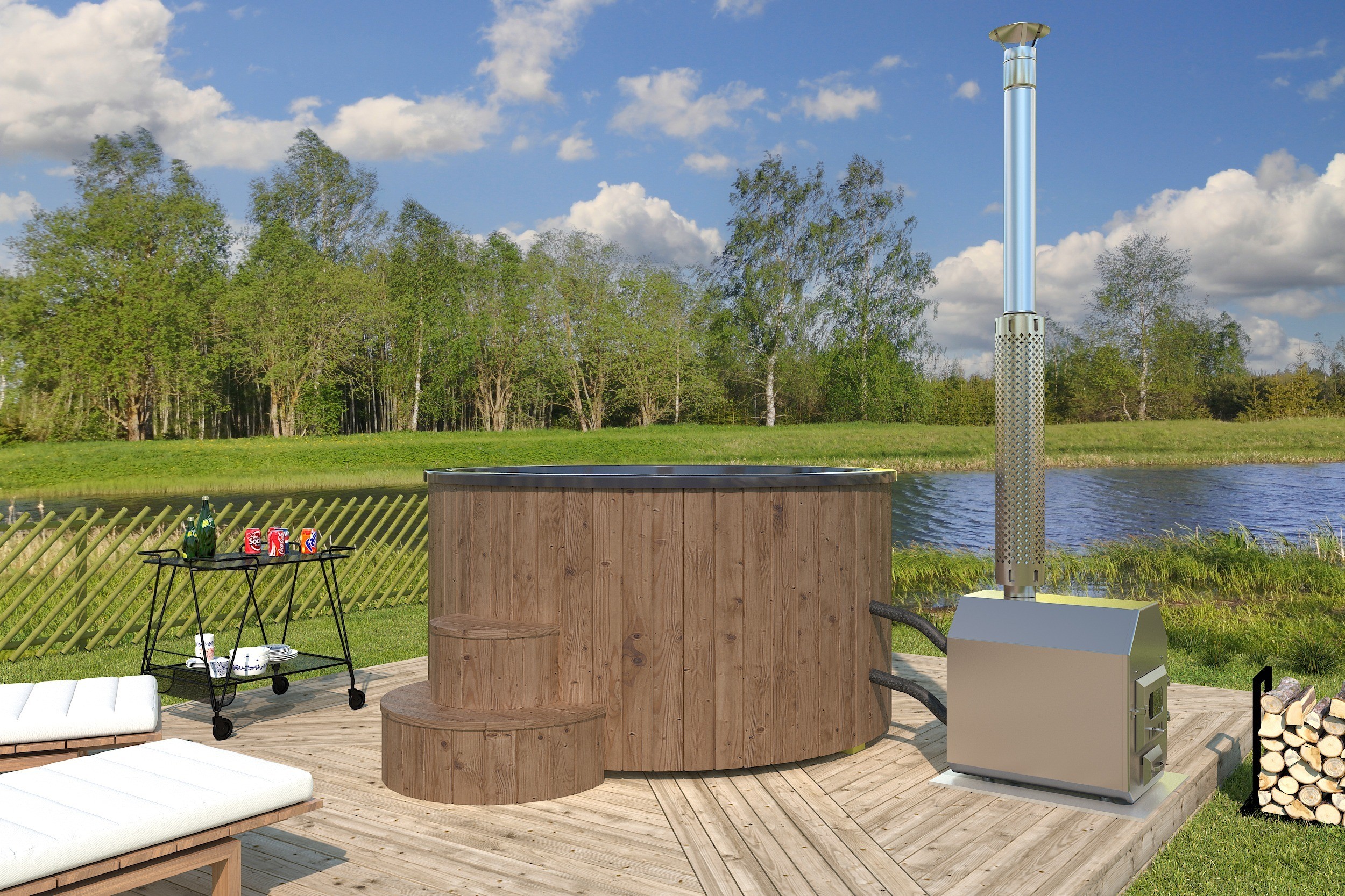 Bañera nórdica DeLux 200 con estufa externa