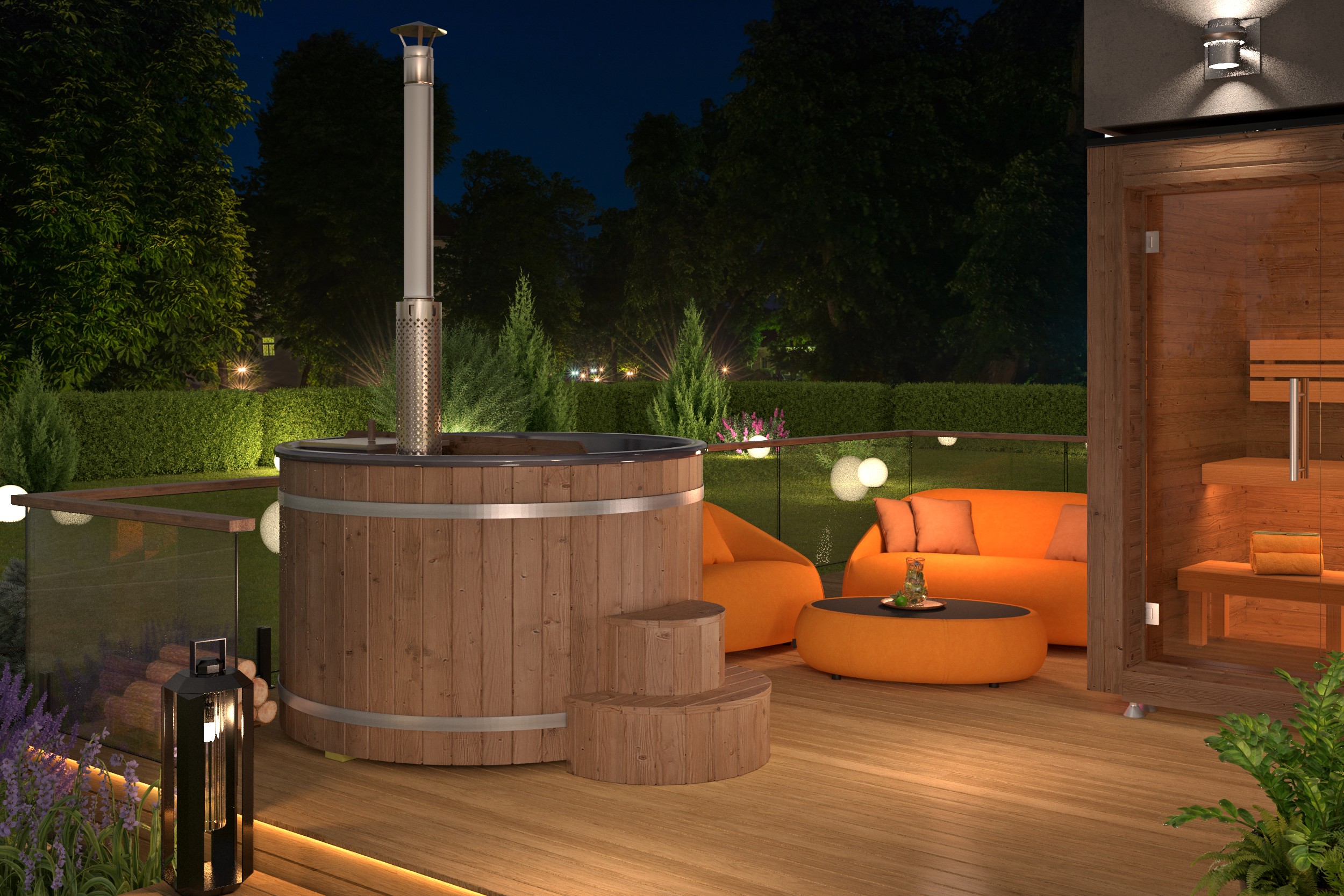 Bañera nórdica 170 con estufa interna