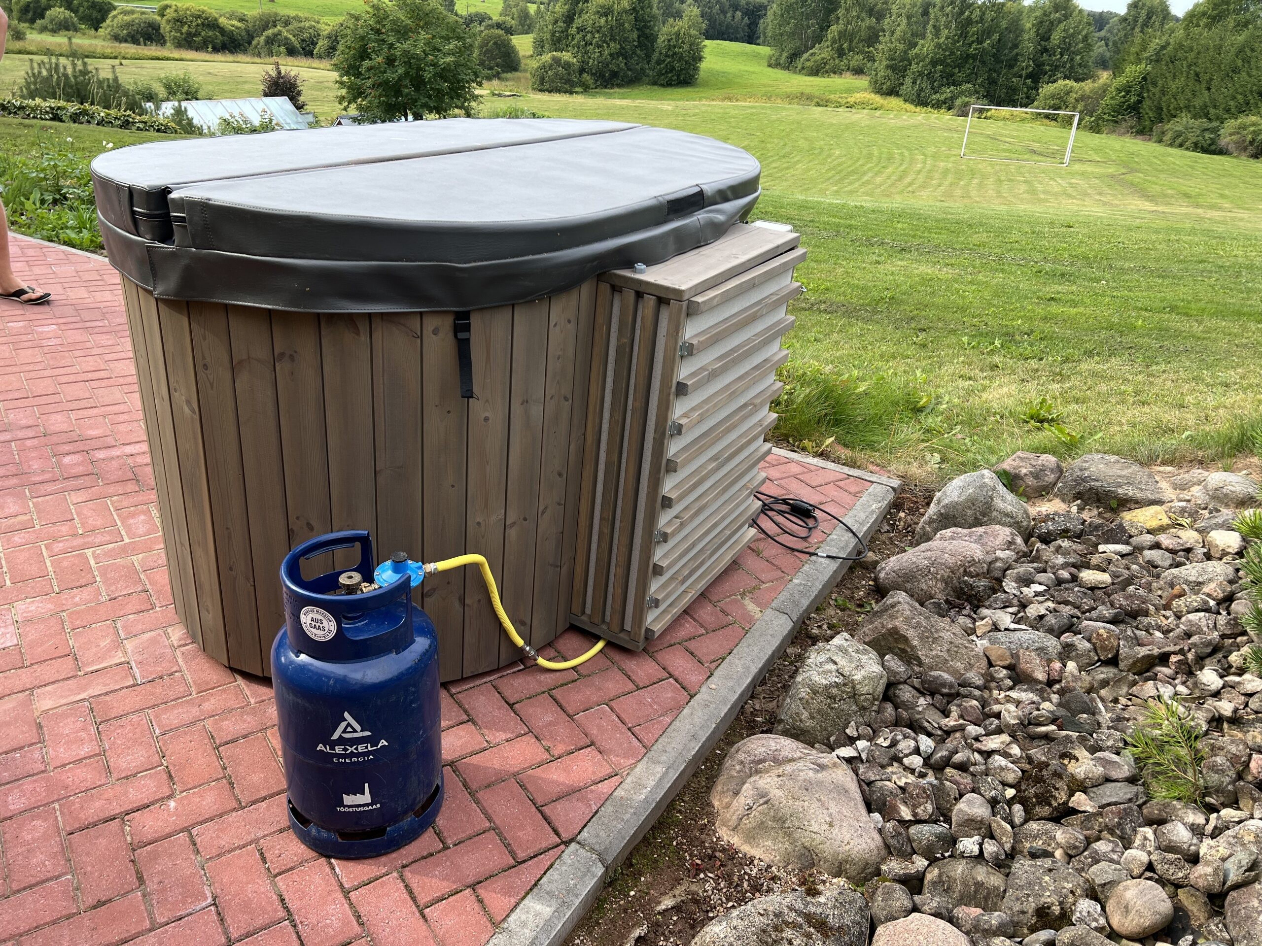 Ofuro con estufa de gas