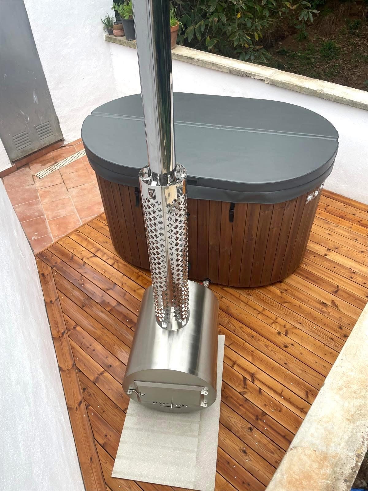 Ofuro con estufa externa