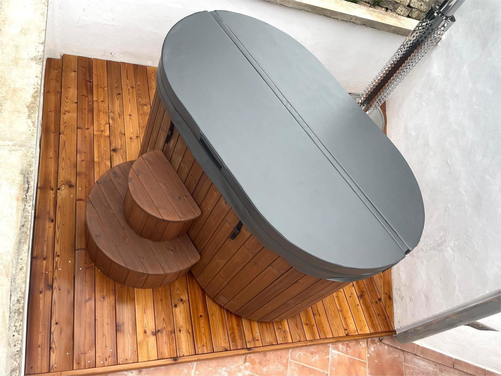 Ofuro con estufa externa