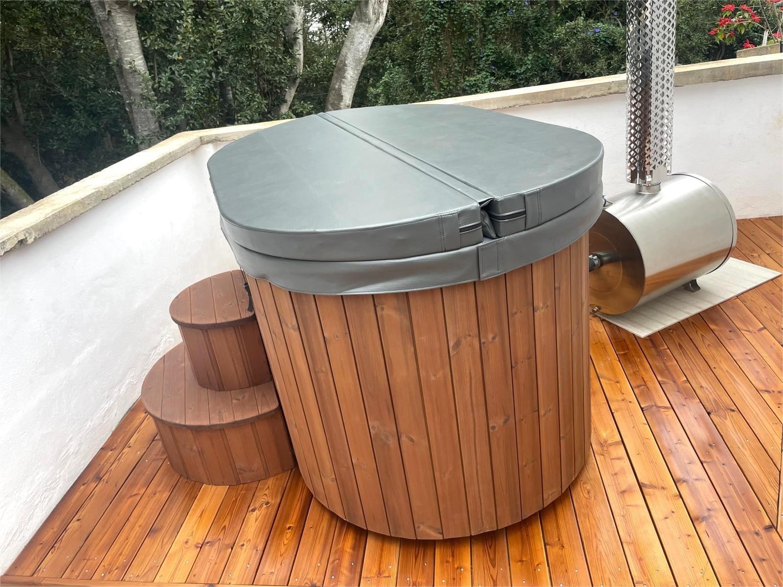 Ofuro con estufa externa