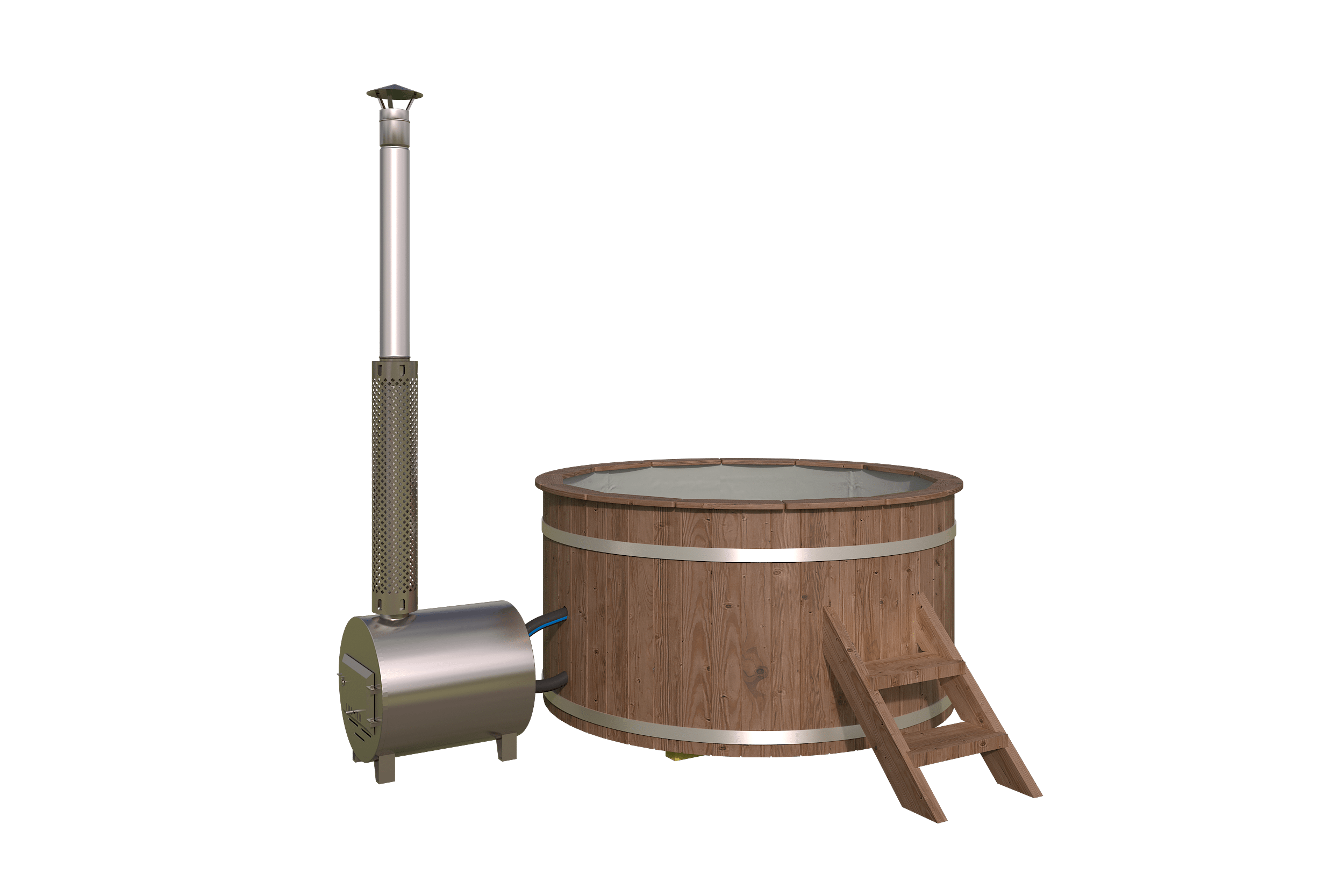 Bañera nórdica 180 con estufa externa termo/pvc