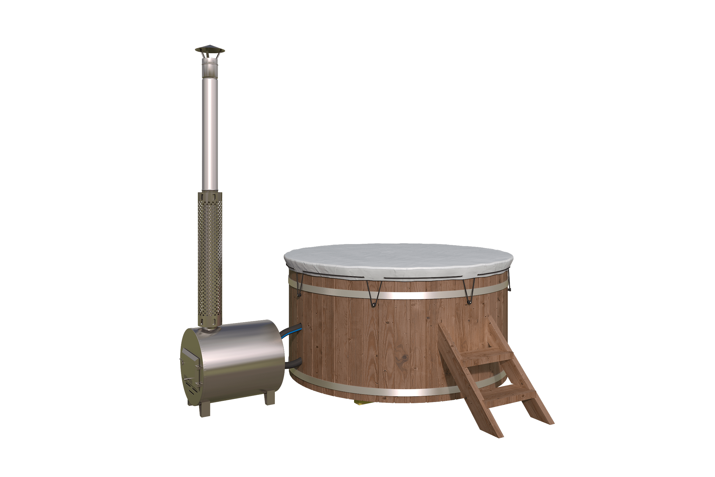 Bañera nórdica 180 con estufa externa termo/pvc